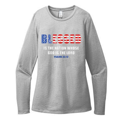 Blessed Is The Nation Whose God Is The Lord – Usa Psalm 33 Womens CVC Long Sleeve Shirt