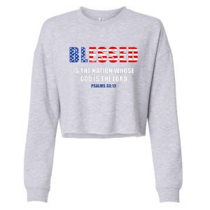 Blessed Is The Nation Whose God Is The Lord – Usa Psalm 33 Cropped Pullover Crew