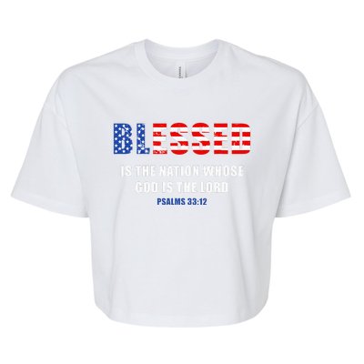 Blessed Is The Nation Whose God Is The Lord – Usa Psalm 33 Bella+Canvas Jersey Crop Tee