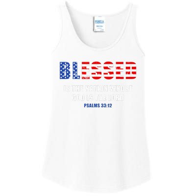 Blessed Is The Nation Whose God Is The Lord – Usa Psalm 33 Ladies Essential Tank