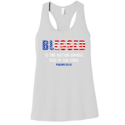 Blessed Is The Nation Whose God Is The Lord – Usa Psalm 33 Women's Racerback Tank