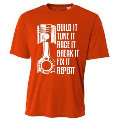 Build It Tune It Race It Break It Fix It Repeat Mechanic Gift Cooling Performance Crew T-Shirt