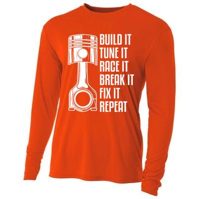 Build It Tune It Race It Break It Fix It Repeat Mechanic Gift Cooling Performance Long Sleeve Crew