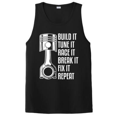 Build It Tune It Race It Break It Fix It Repeat Mechanic Gift PosiCharge Competitor Tank