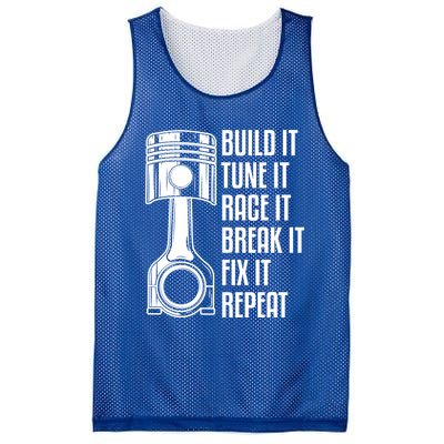 Build It Tune It Race It Break It Fix It Repeat Mechanic Gift Mesh Reversible Basketball Jersey Tank