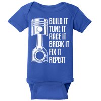 Build It Tune It Race It Break It Fix It Repeat Mechanic Gift Baby Bodysuit