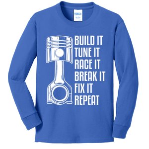 Build It Tune It Race It Break It Fix It Repeat Mechanic Gift Kids Long Sleeve Shirt