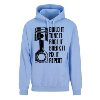 Build It Tune It Race It Break It Fix It Repeat Mechanic Gift Unisex Surf Hoodie