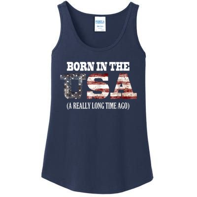 Born In The USA A Really Long Time Ago Funny Birthday Ladies Essential Tank