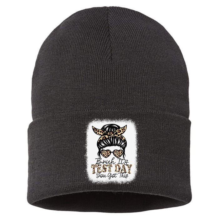 Bruh Its Test Day You Got This Testing Day Teacher Tie Dye Sustainable Knit Beanie