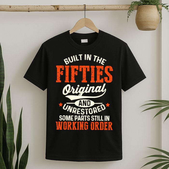 Built In The Fifties Original And Unrestored Funny Birthday T-Shirt