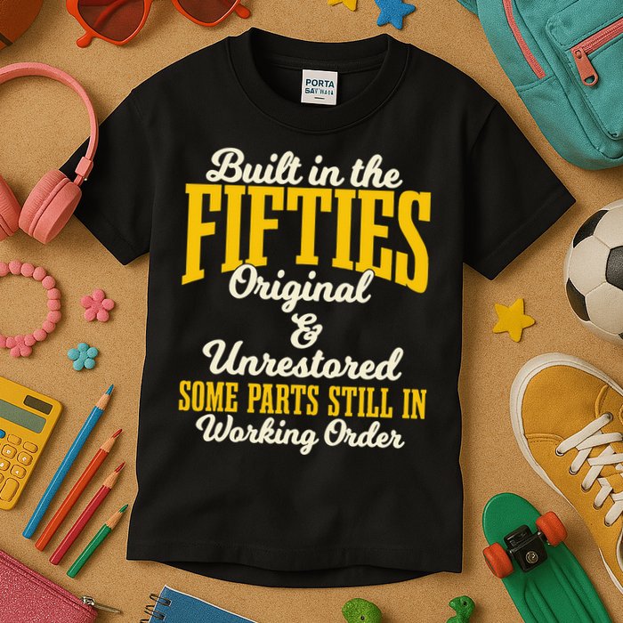 Built In The Fifties Original And Unrestored Some Parts Kids T-Shirt