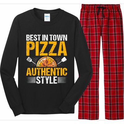 Best In Town Pizza Authentic Style Funny Baker Pizza Chef Long Sleeve Pajama Set