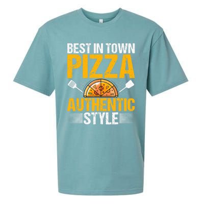 Best In Town Pizza Authentic Style Funny Baker Pizza Chef Sueded Cloud Jersey T-Shirt