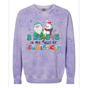 Believe In The Magic Of Christmas Merry Christmas Day Colorblast Crewneck Sweatshirt