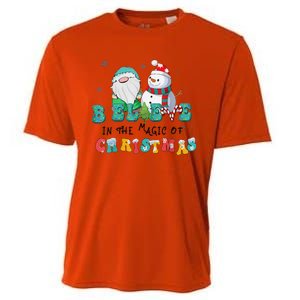 Believe In The Magic Of Christmas Merry Christmas Day Cooling Performance Crew T-Shirt