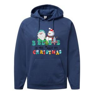 Believe In The Magic Of Christmas Merry Christmas Day Performance Fleece Hoodie