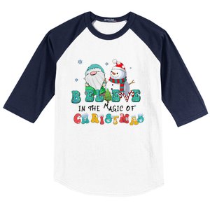 Believe In The Magic Of Christmas Merry Christmas Day Baseball Sleeve Shirt