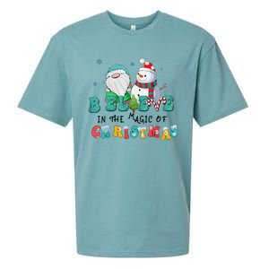 Believe In The Magic Of Christmas Merry Christmas Day Sueded Cloud Jersey T-Shirt