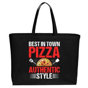 Best In Town Pizza Authentic Style Funny Pizza Baking Baker Cotton Canvas Jumbo Tote