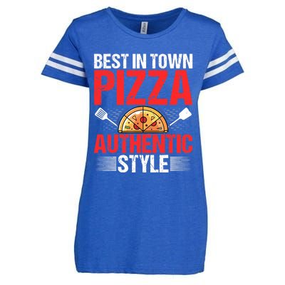 Best In Town Pizza Authentic Style Funny Pizza Baking Baker Enza Ladies Jersey Football T-Shirt