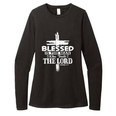 Blessed Is The Man Who Trusts The Lord Funny Christian Bible Womens CVC Long Sleeve Shirt