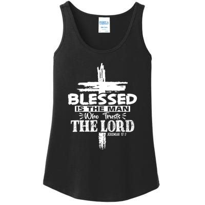 Blessed Is The Man Who Trusts The Lord Funny Christian Bible Ladies Essential Tank