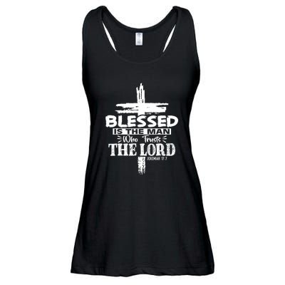 Blessed Is The Man Who Trusts The Lord Funny Christian Bible Ladies Essential Flowy Tank