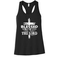 Blessed Is The Man Who Trusts The Lord Funny Christian Bible Women's Racerback Tank