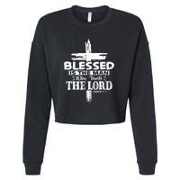 Blessed Is The Man Who Trusts The Lord Funny Christian Bible Cropped Pullover Crew