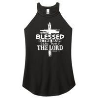 Blessed Is The Man Who Trusts The Lord Funny Christian Bible Women's Perfect Tri Rocker Tank