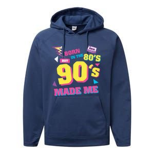 Born In The 80s But 90s Made Me Cassette Tape Performance Fleece Hoodie