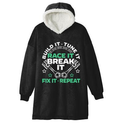 Build It Tune It Race It Break It Fix It Repeat Motorsport Hooded Wearable Blanket