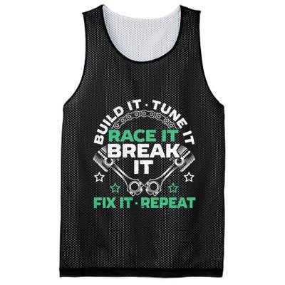 Build It Tune It Race It Break It Fix It Repeat Motorsport Mesh Reversible Basketball Jersey Tank