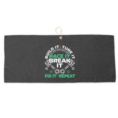 Build It Tune It Race It Break It Fix It Repeat Motorsport Large Microfiber Waffle Golf Towel