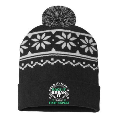 Build It Tune It Race It Break It Fix It Repeat Motorsport USA-Made Snowflake Beanie