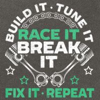 Build It Tune It Race It Break It Fix It Repeat Motorsport Cotton Canvas Backpack