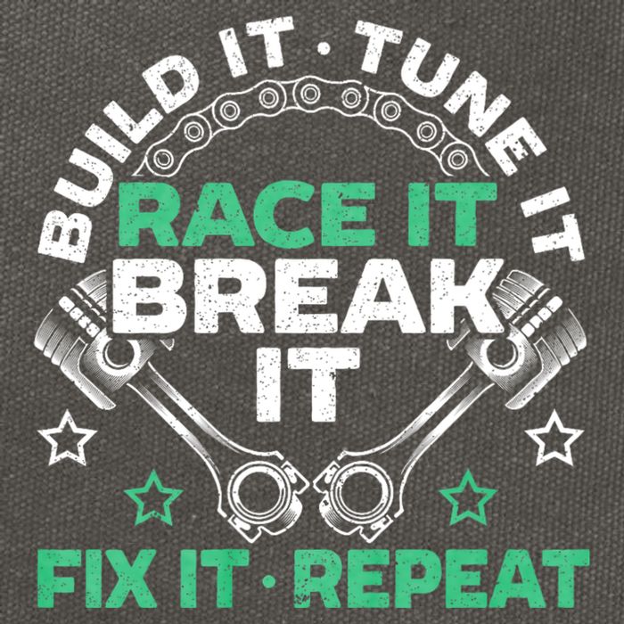Build It Tune It Race It Break It Fix It Repeat Motorsport Cotton Canvas Backpack