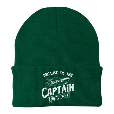 Because IM The Captain ThatS Why Aircraft Airline Knit Cap Winter Beanie