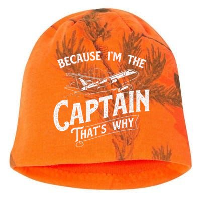 Because IM The Captain ThatS Why Aircraft Airline Kati - Camo Knit Beanie