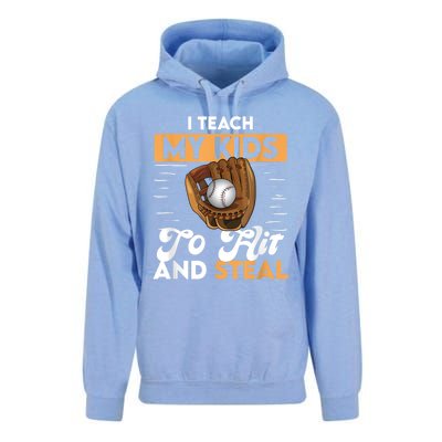 Baseball I Teach My Ki Ds To Hit And Steal Unisex Surf Hoodie