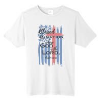 Blessed is the nation whose God is the Lord American flag Tall Fusion ChromaSoft Performance T-Shirt