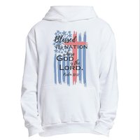 Blessed is the nation whose God is the Lord American flag Urban Pullover Hoodie