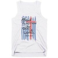 Blessed is the nation whose God is the Lord American flag Tank Top