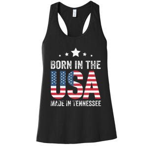 Born in the USA made and raised in Tennessee Women's Racerback Tank