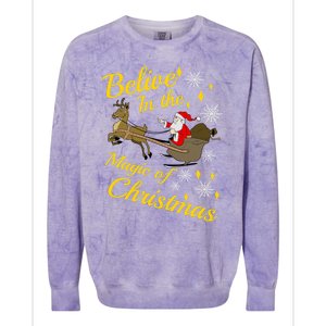 Believe In The Magic Of Christmas Colorblast Crewneck Sweatshirt