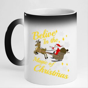 Believe In The Magic Of Christmas 11oz Black Color Changing Mug