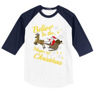 Believe In The Magic Of Christmas Baseball Sleeve Shirt