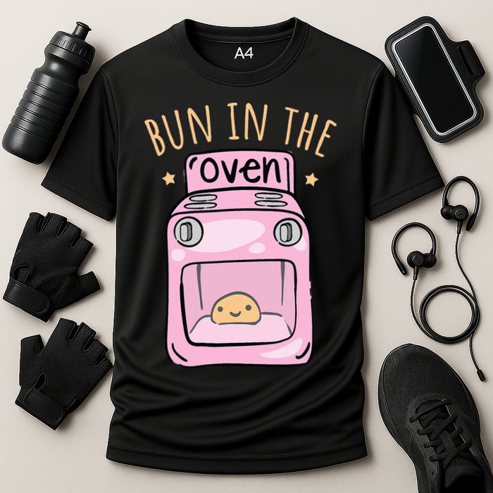 Bun In The Oven Baby Announcement Cooling Performance Crew T-Shirt