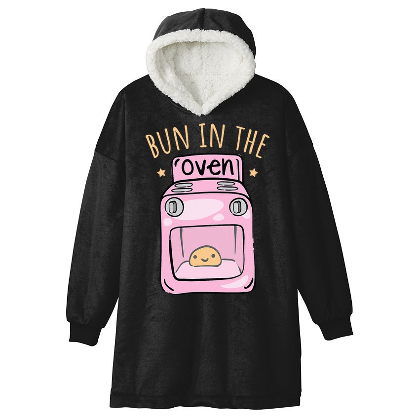 Bun In The Oven Baby Announcement Hooded Wearable Blanket